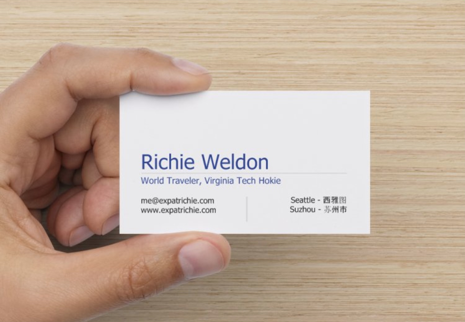 Picture of my personal business card